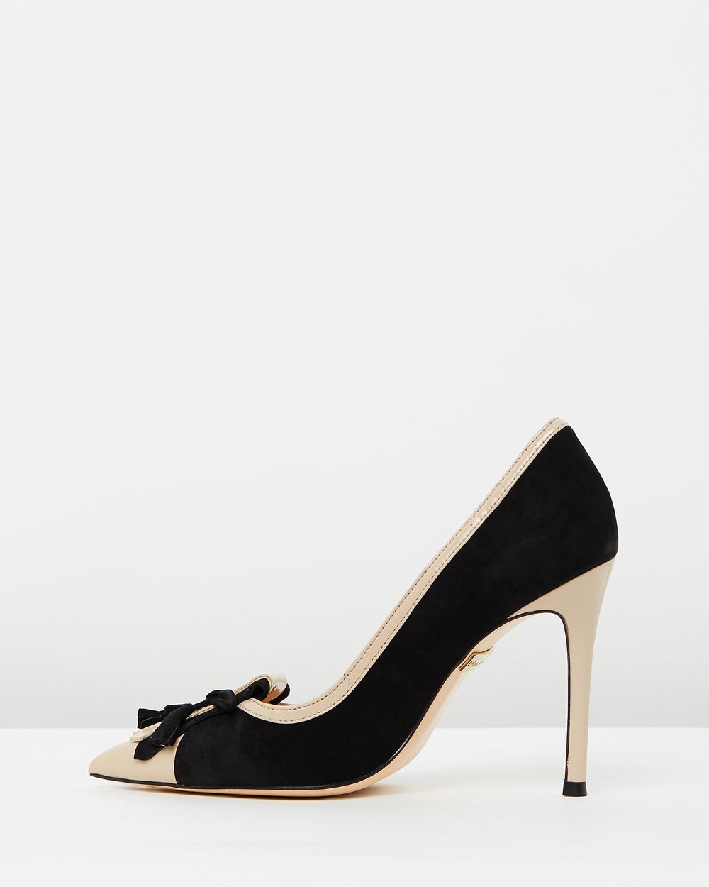 Madison - Black Suede & Beige Patent
