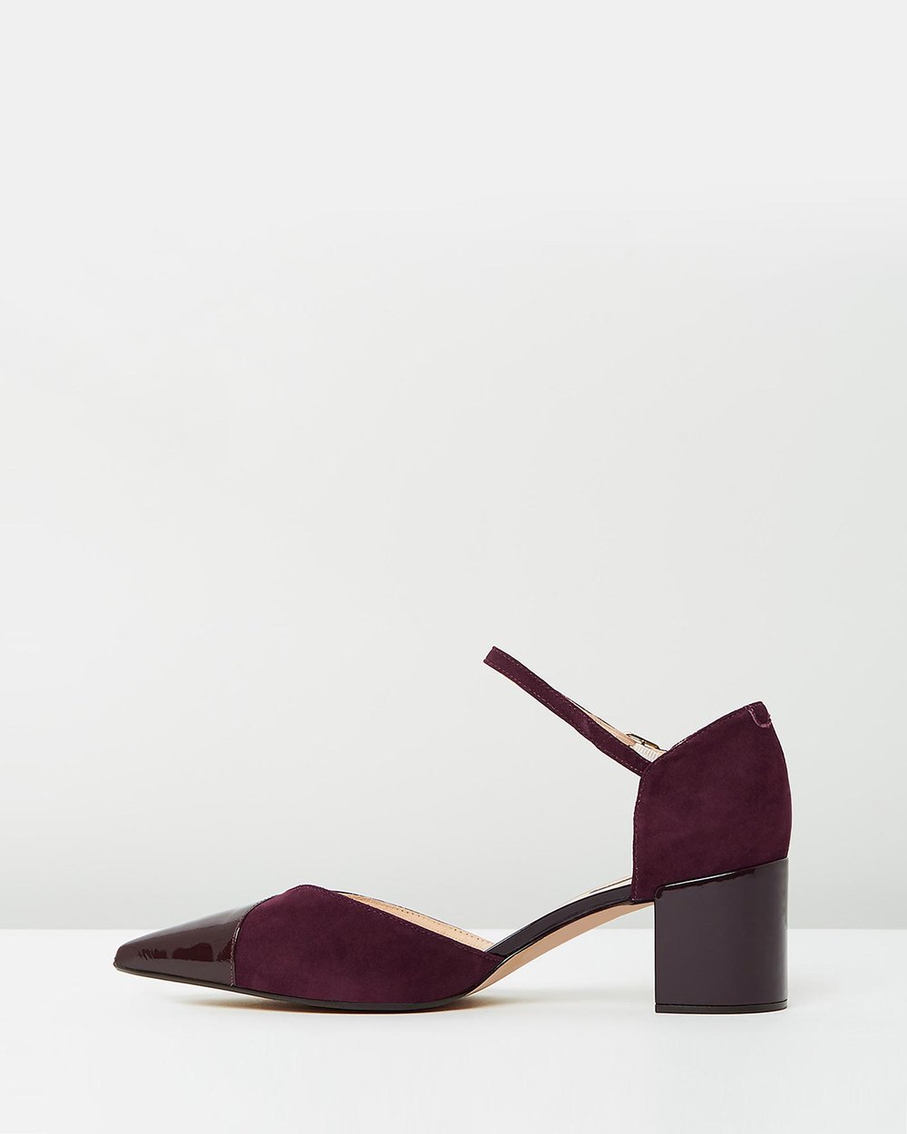 Tabitha - Merlot Suede & Patent