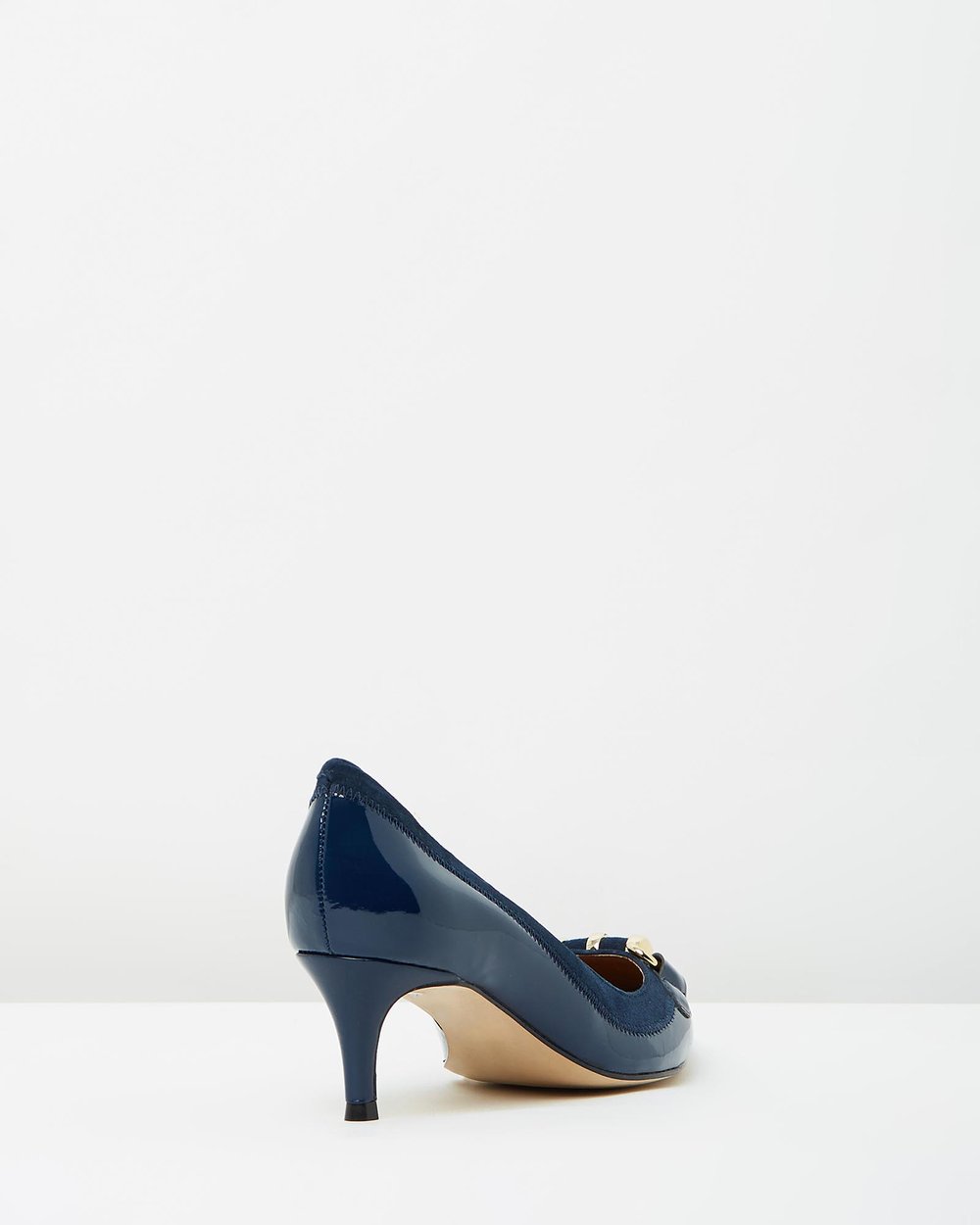 Rebecca - Navy Patent with Suede