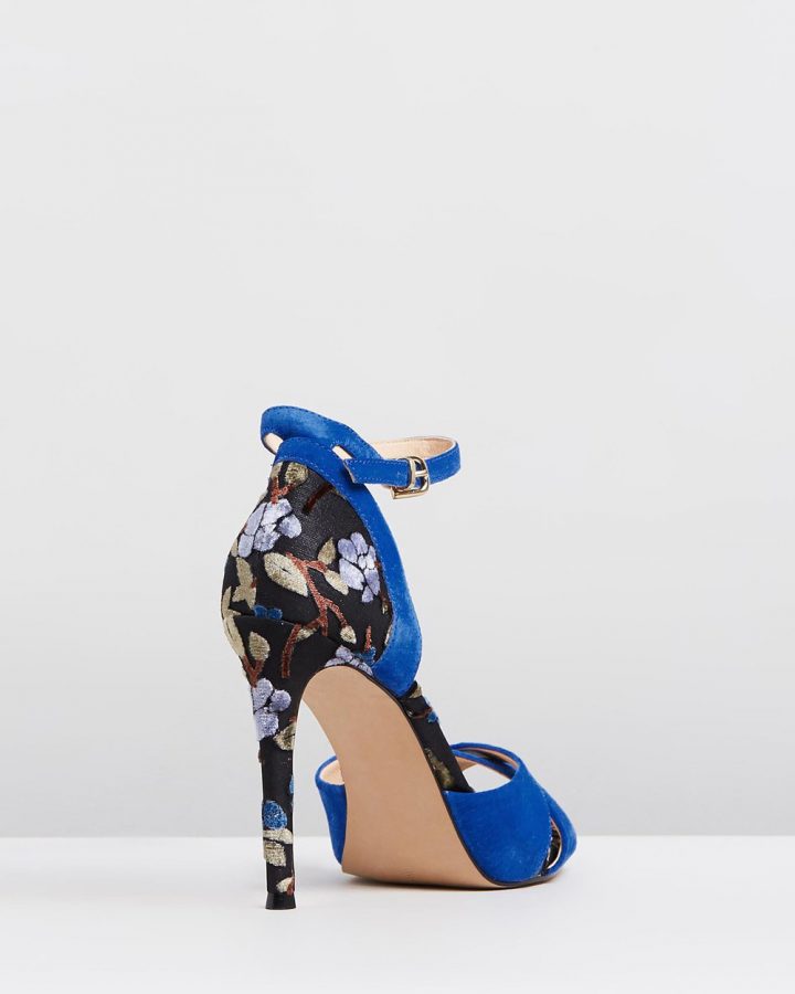 Mara - Blue with Floral Heel