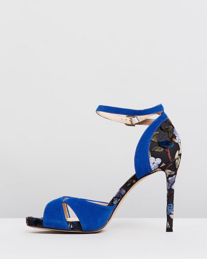 Mara - Blue with Floral Heel