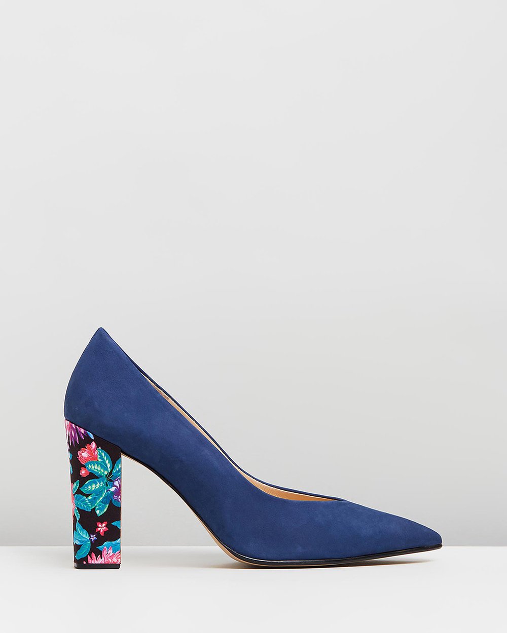 Susan - Blue Suede & Floral Multi