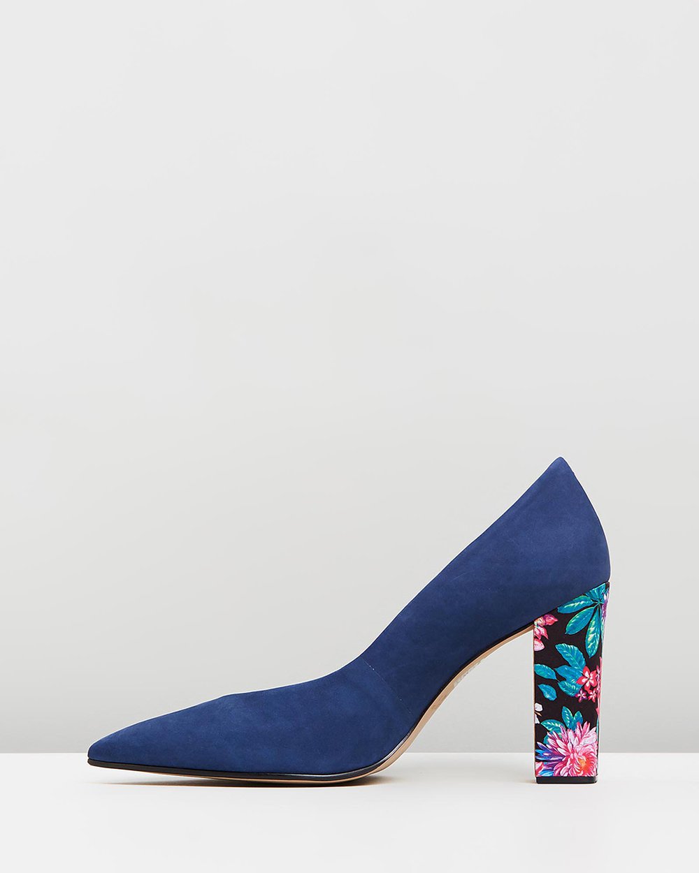 Susan - Blue Suede & Floral Multi