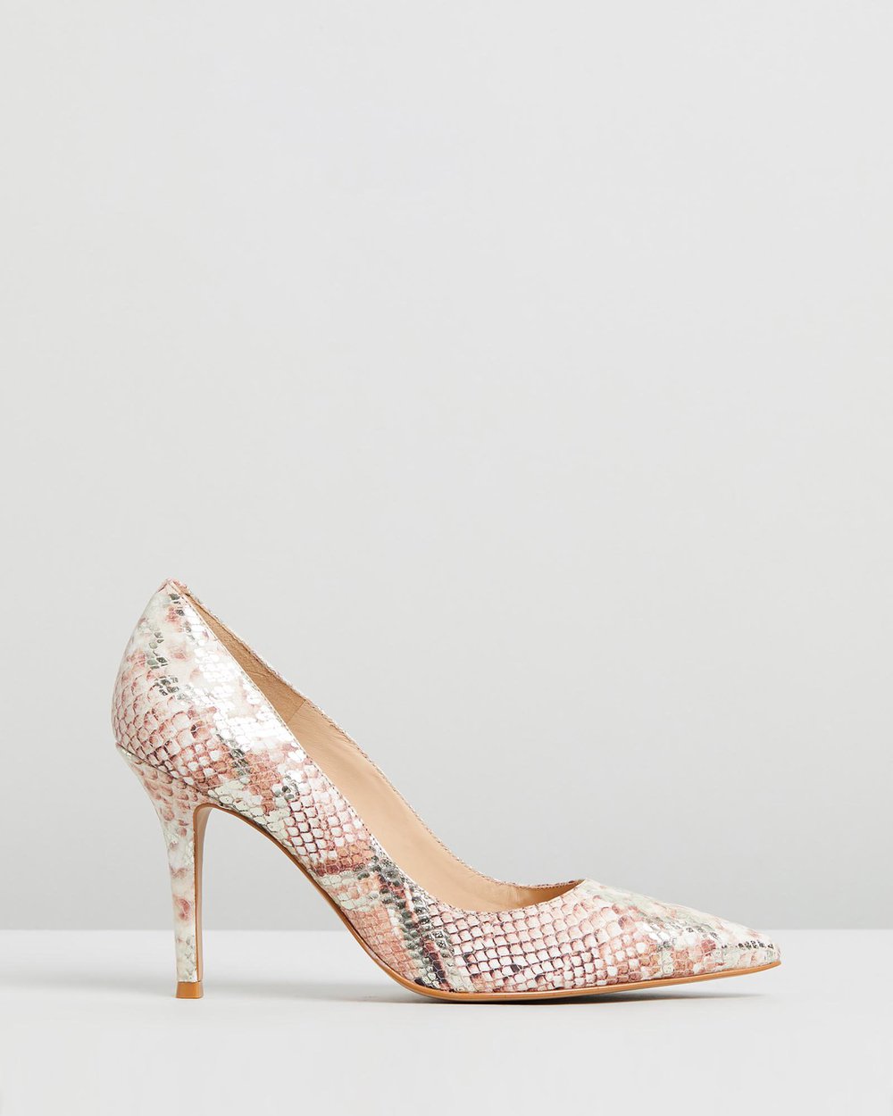 pink snakeskin pumps