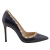 Kendra Pumps - Navy and Beige