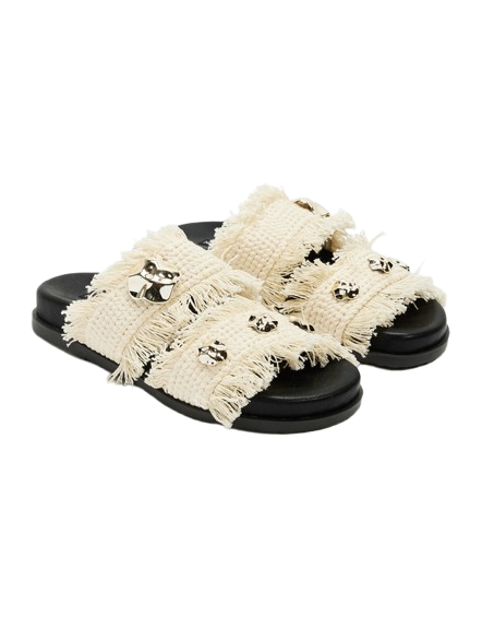Jadi Sandals - Ivory and Gold