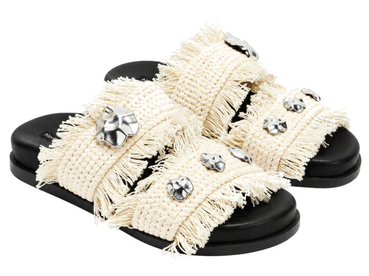 Jadi Sandals - Ivory and Silver