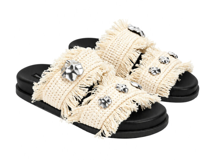 Jadi Sandals - Ivory and Silver